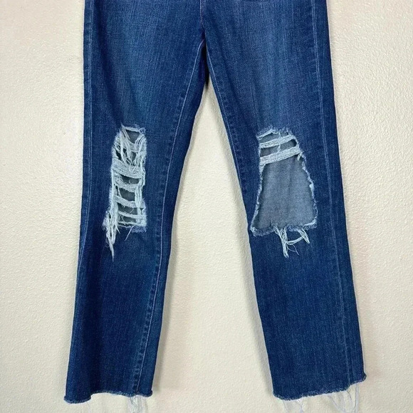 L'Agence Straight Leg Distressed Jeans Dark Wash Size 27 - Picture 5 of 8